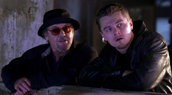 Jack Nicholson and Leo<em></em>nardo DiCaprio in The Departed