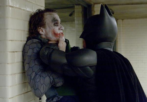 Heath Ledger and Christian Bale in The Dark Knight